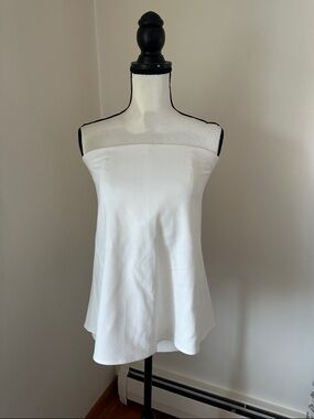 NWT Tuckernuk White Strapless Crepe Marin Top
